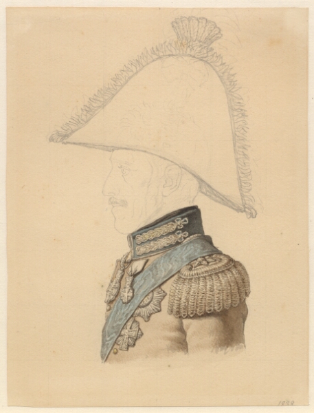 C.W. Eckersberg, Portræt af Frederik VI i profil mod venstre