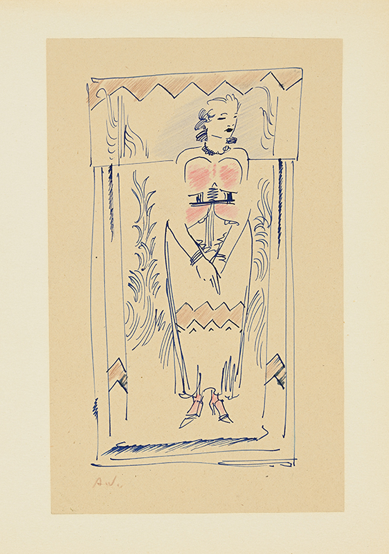 Ado (autor) Vabbe, Female figure in ornamental framework