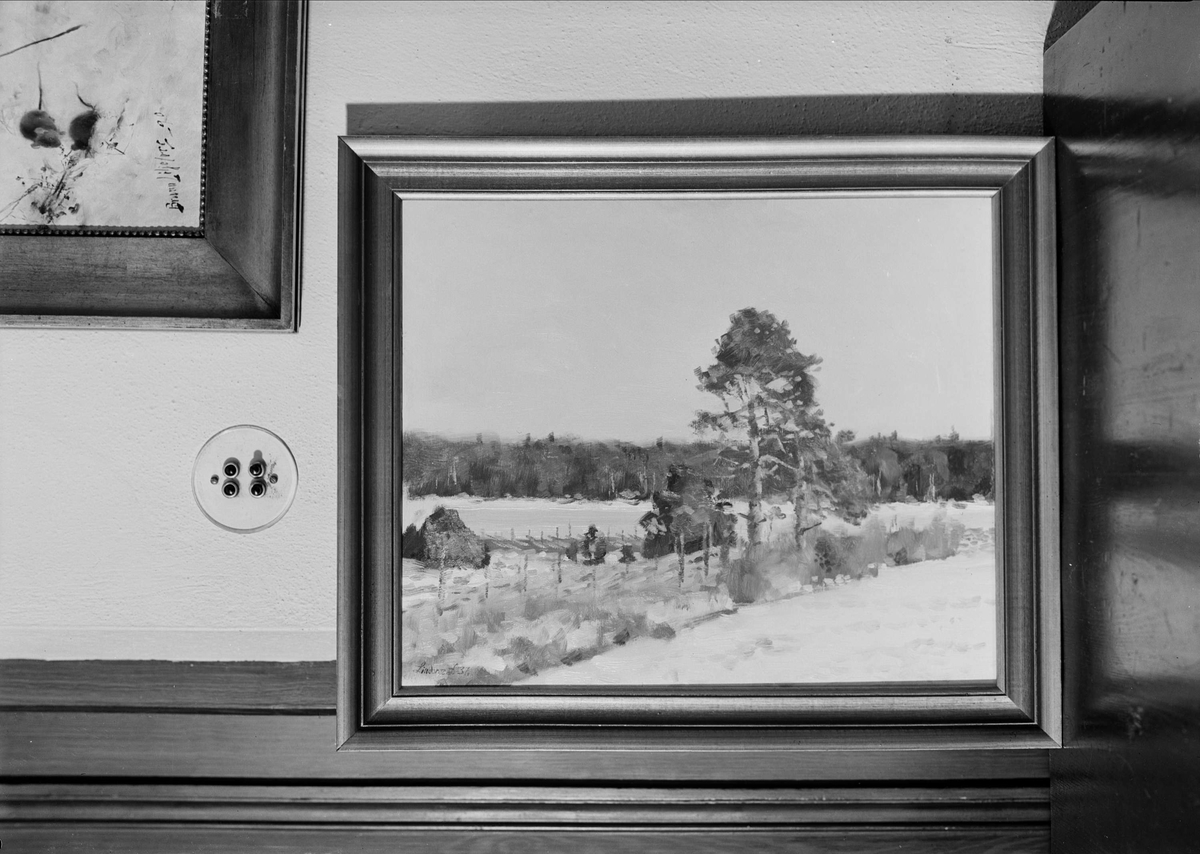 Gunnar Sundgren, Oljemålning av Lindorm Liljefors tillhörande Per Johan Högfeldt, Nyborgs gård, Håtuna socken, Uppland 1940