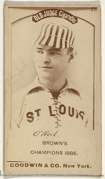 Goodwin & Company, James Edward "Tip" O'Neill, Left Field, St. Louis Browns, from the Old Judge series (N172) for Old Judge Cigarettes