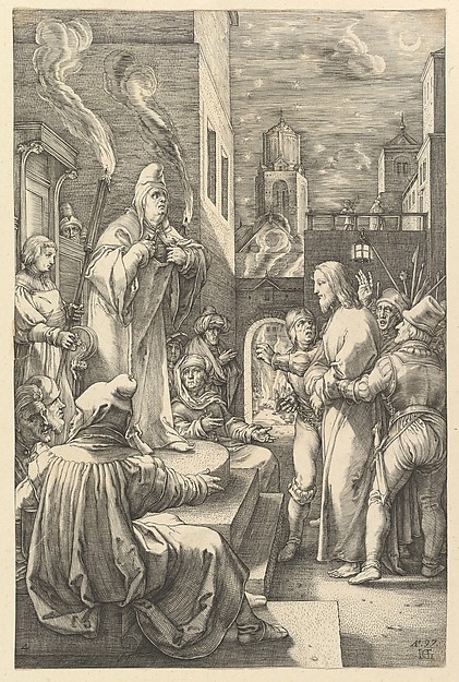 Hendrick Goltzius, Christ before Caiphas, from "The Passion of Christ"