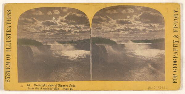 Unknown, Moonlight view of Niagara Falls from the American side (recto); [Quito, South America] (verso)