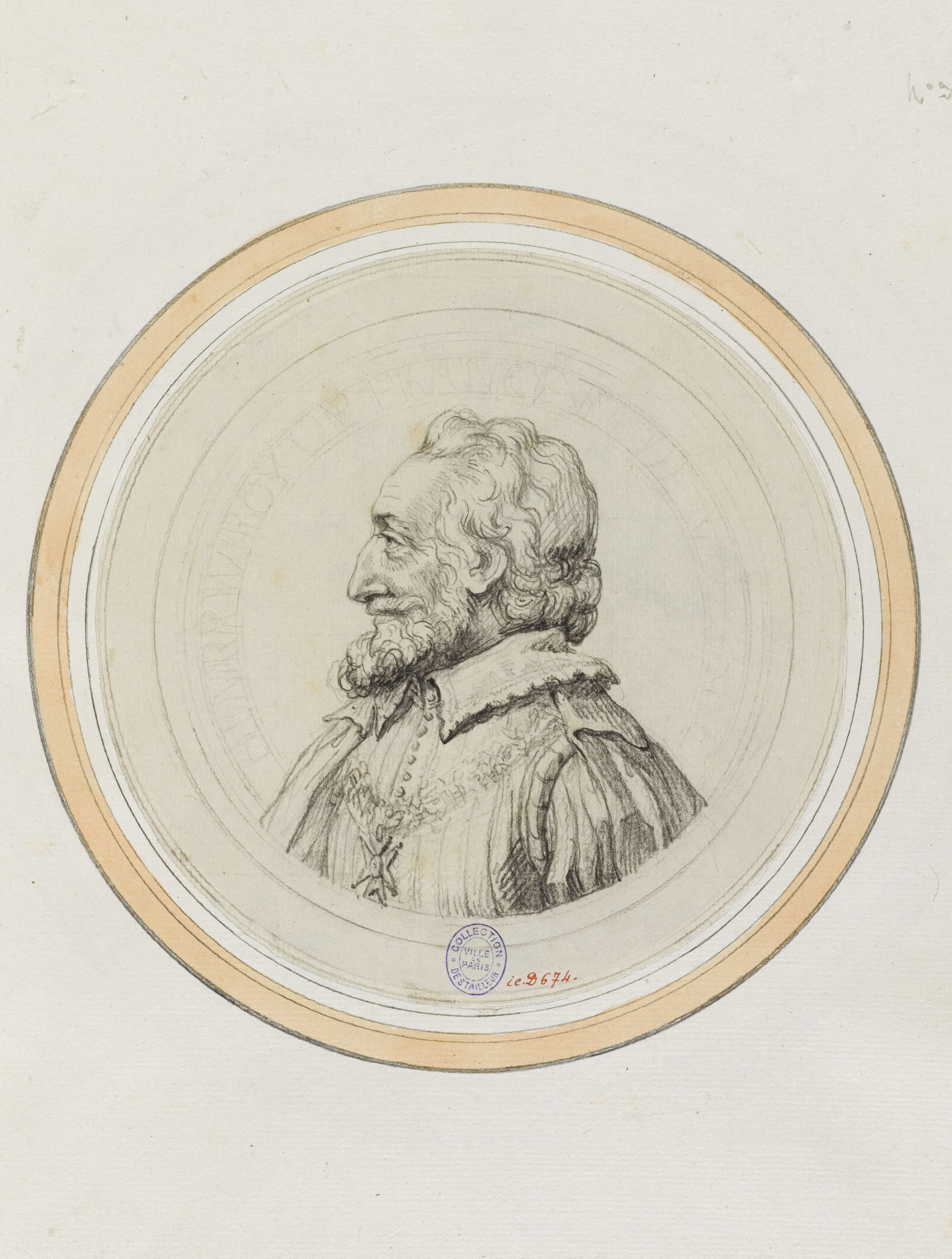 Pierre Simon Benjamin Duvivier, Portrait de Henri IV, profil à gauche