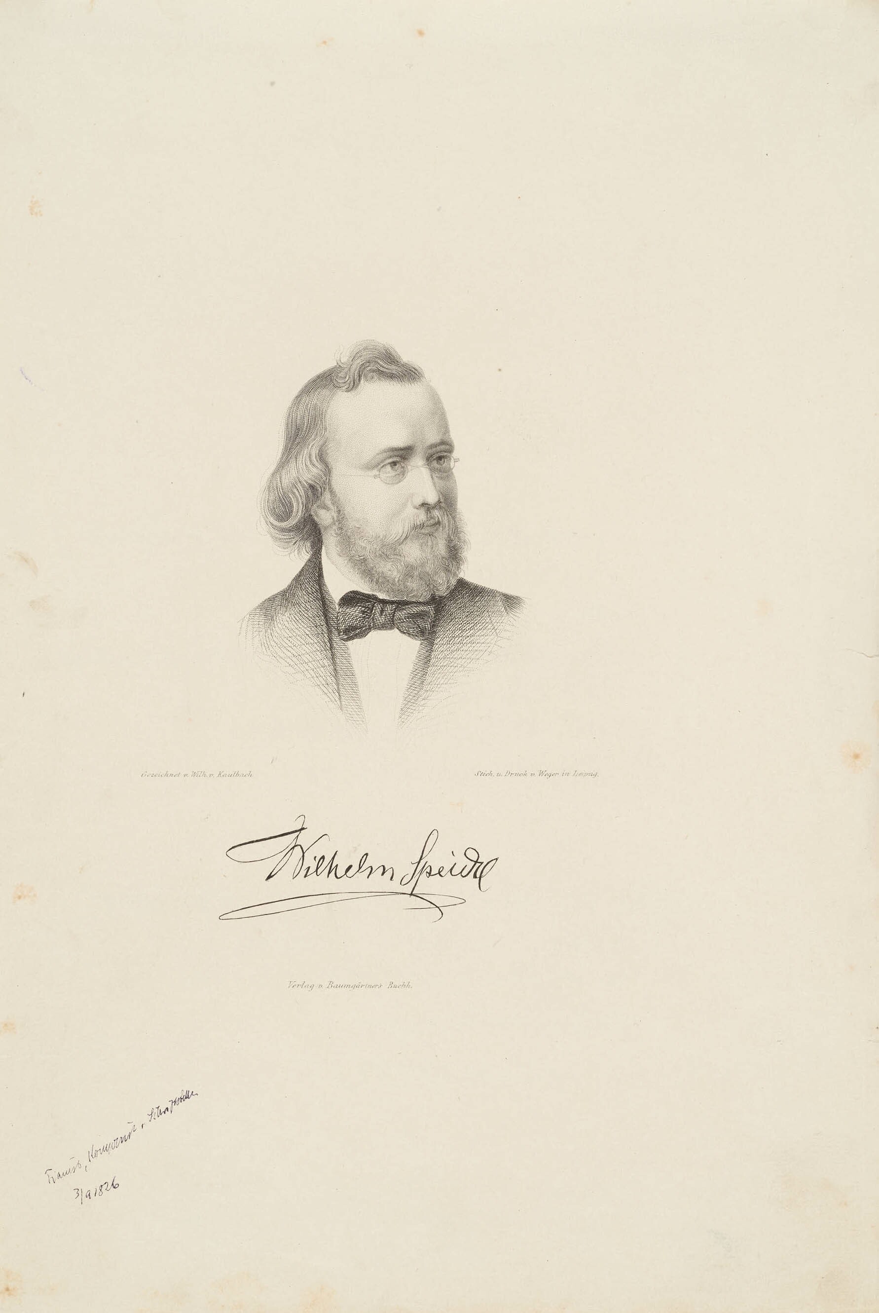 August Weger, Bildnis Wilhelm Speidel