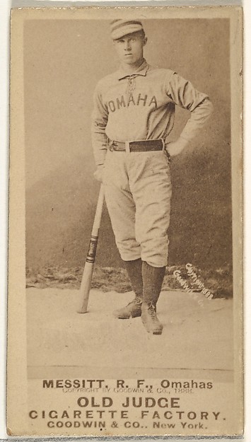 Goodwin & Company, Messitt, Right Field, Omaha Omahogs/ Lambs, from the Old Judge series (N172) for Old Judge Cigarettes