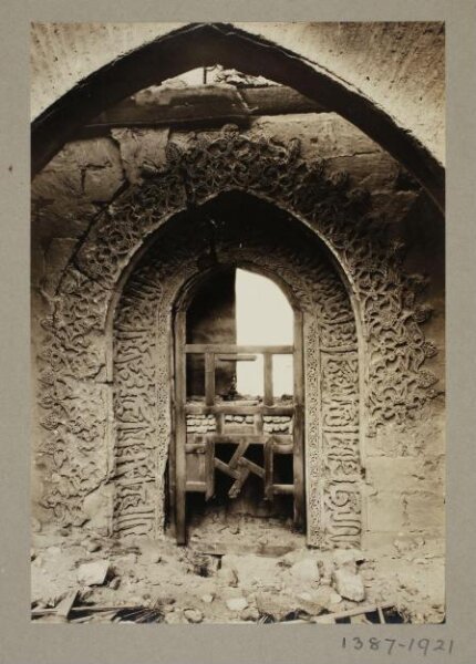K.A.C. Creswell, Window stucco ornament at the north west iwan of the funerary madrasa of the Mamluk Sultan al-Nasir Muhammad ibn Qalawun, Cairo