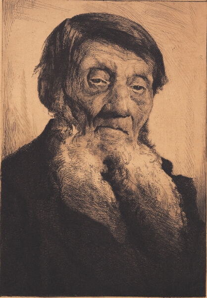 Frans Schwartz, Gammel mand med tvedelt, hvidt skæg
