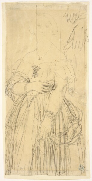 Jean-Auguste-Dominique Ingres, Study for the Dress and the Hands of Madame Moitessier