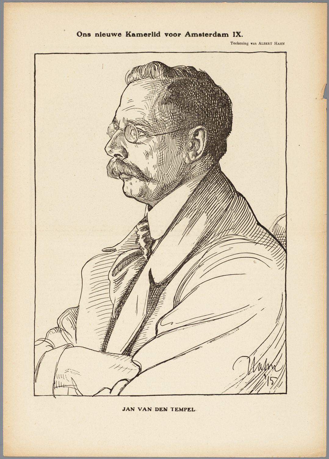 Hahn, Albert,draughtsman., Ons nieuwe Kamerlid voor Amsterdam IX