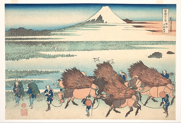 Katsushika Hokusai, The New Fields at Ōno in Suruga Province (Sunshū Ōno shinden), from the series Thirty-six Views of Mount Fuji (Fugaku sanjūrokkei)