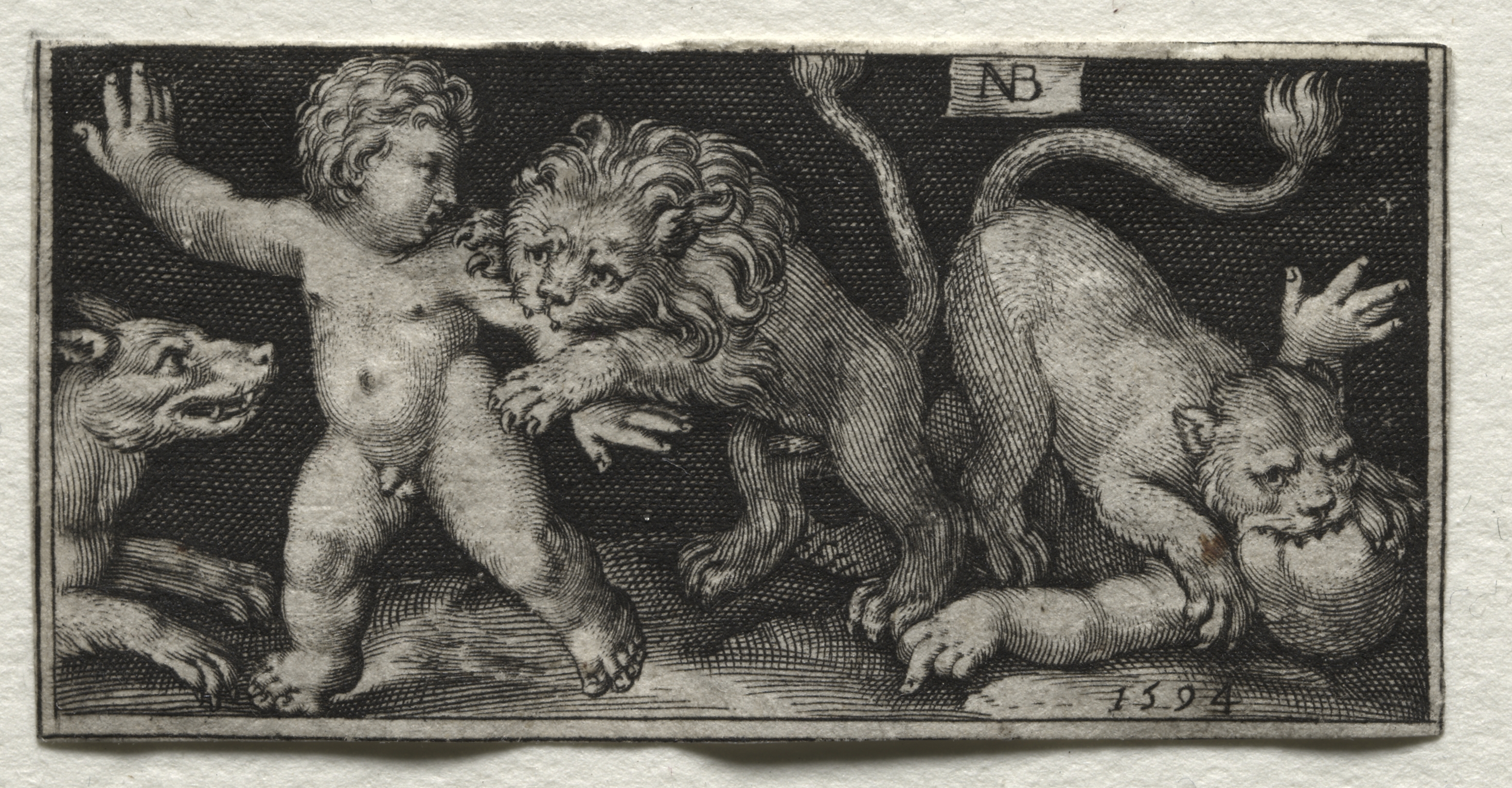 Nicolaes de Bruyn, Lions Attacking Children