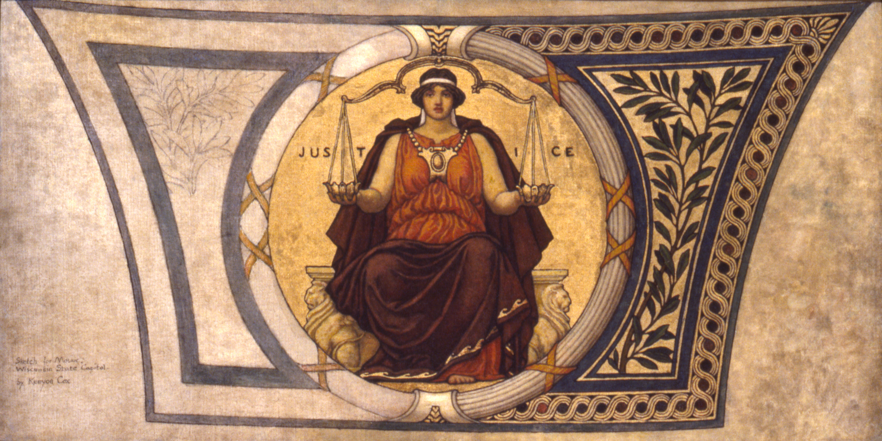 Kenyon Cox, Study for Mosaic, Wisconsin State Capital, "Justice"