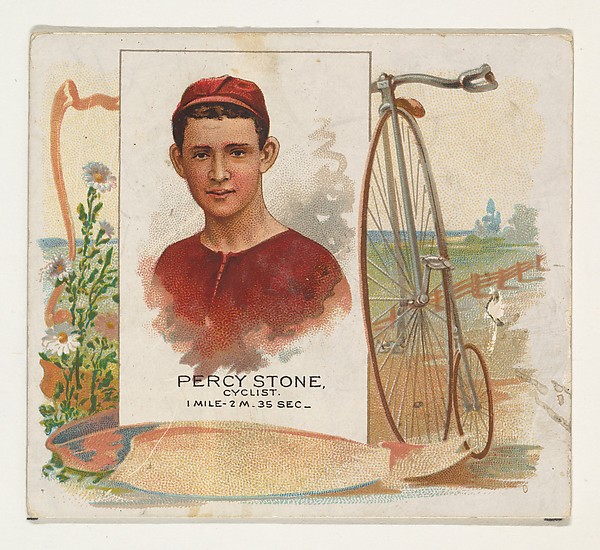 Allen & Ginter, Percy Stone, Cyclist, from World's Champions, Second Series (N43) for Allen & Ginter Cigarettes