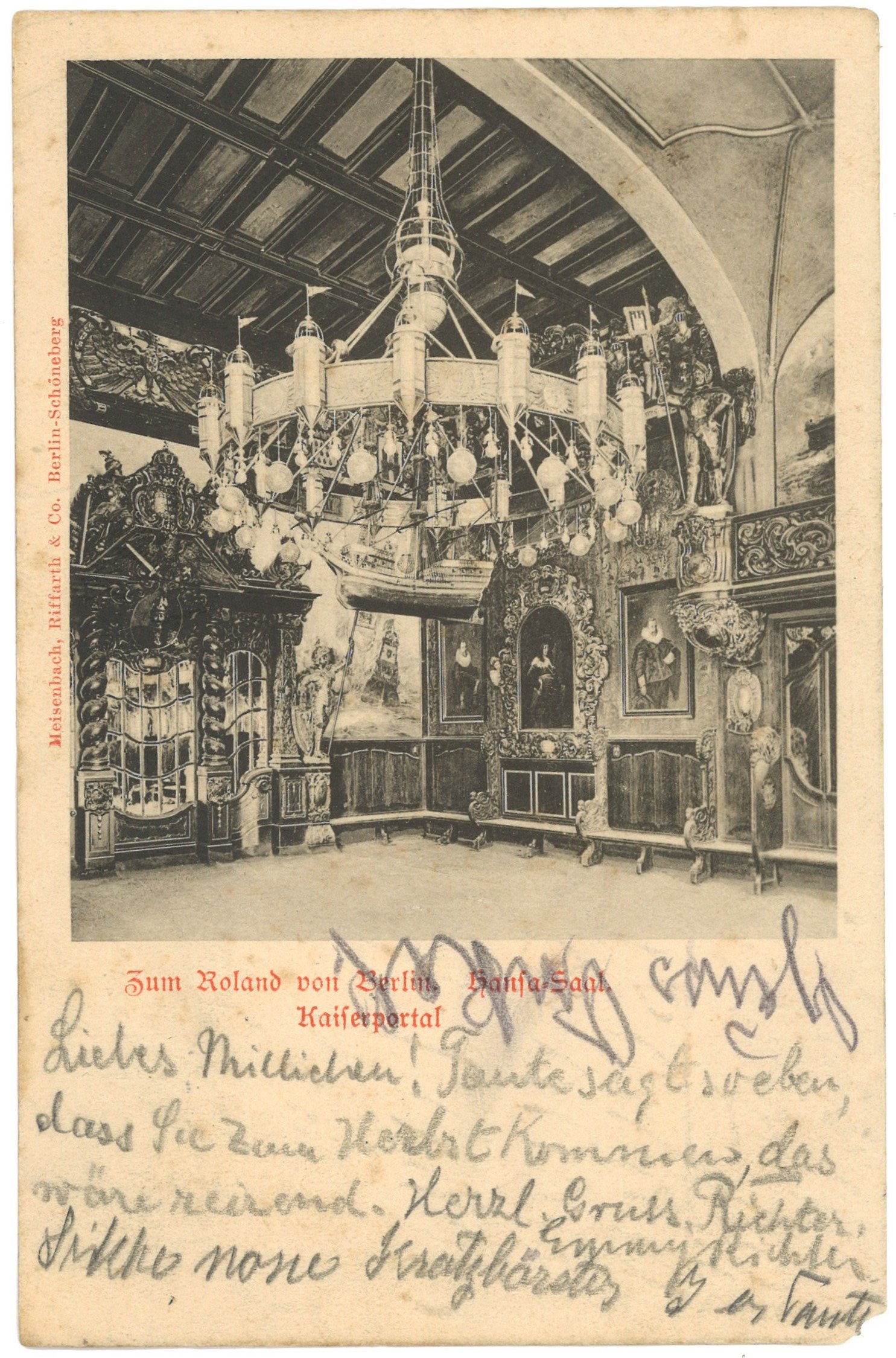 Riffarth & Co. (Kunstanstalt) Meisenbach, Berlin-Mitte: Kaffeehaus "Zum Roland von Berlin" (Potsdamer Straße 127/128), Hansa-Saal
