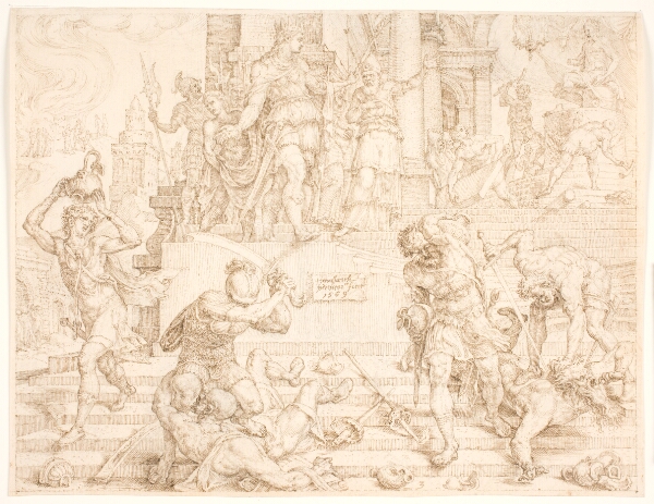 Maarten van Heemskerck, Josias befaler, at alle ting, der var lavet til Ba'al, skal ødelægges og præsterne dræbes