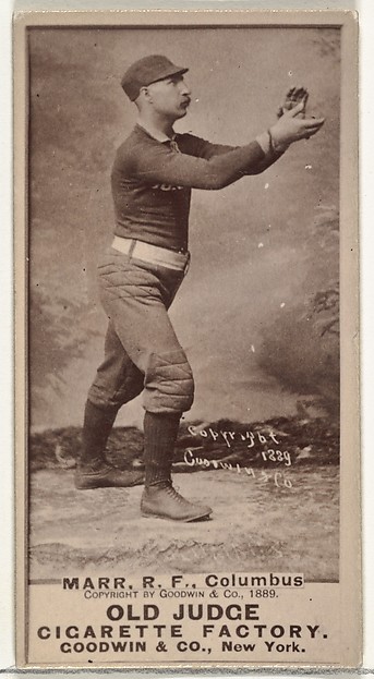 Goodwin & Company, Charles W. "Lefty" Marr, Right Field, Cleveland, from the Old Judge series (N172) for Old Judge Cigarettes