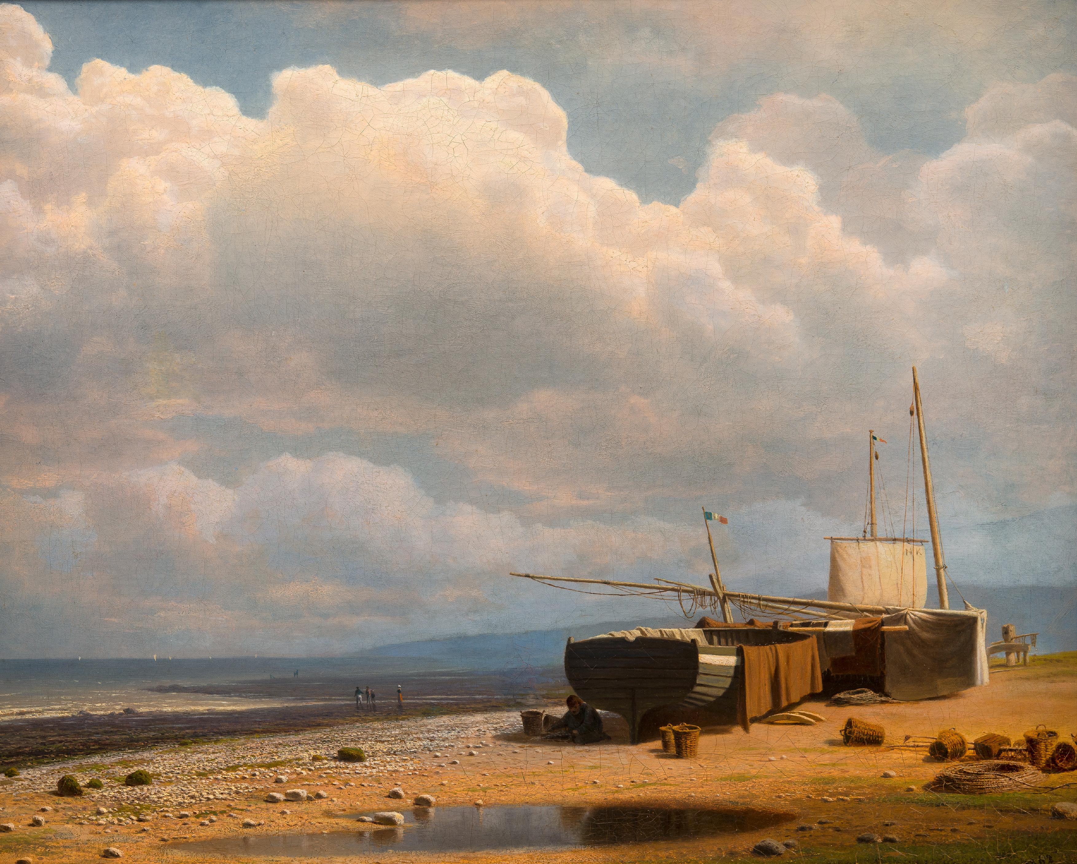 Mihail Konstantinovits Clodt, Laiva joen rannalla (Kalastusveneet)