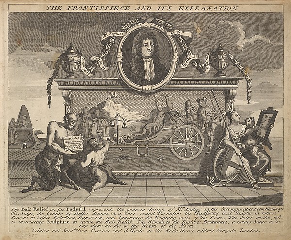William Hogarth, The Frontispiece and Its Explanation (Plate 1: Illustrations to Samuel Butler's Hudibras)