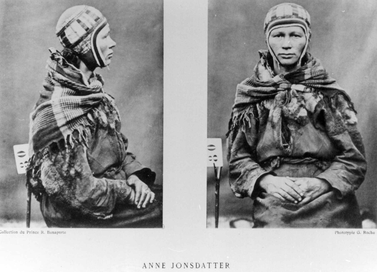 G. Roche, Roland Bonaparte sin samling. Portrett av Anne Jonsdatter. Inngår i Bonapartes sameportretter som nr. 80. Bonaparte