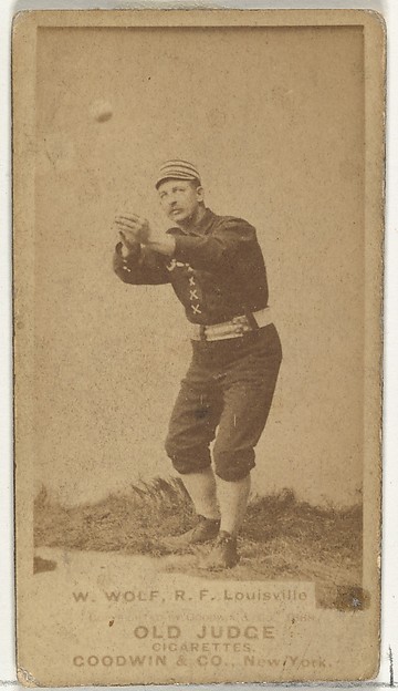 Goodwin & Company, William Van Winkle "Jimmy" Wolf, Right Field, Louisville Colonels, from the Old Judge series (N172) for Old Judge Cigarettes