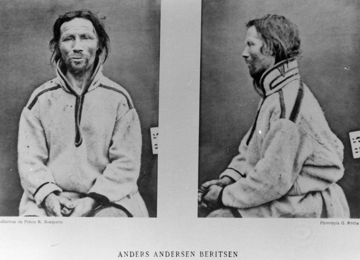 G. Roche, Roland Bonaparte sin samling. Portrett av Anders Andersen Beritsen. Inngår i Bonapartes sameportretter som nr. 85. Bonaparte