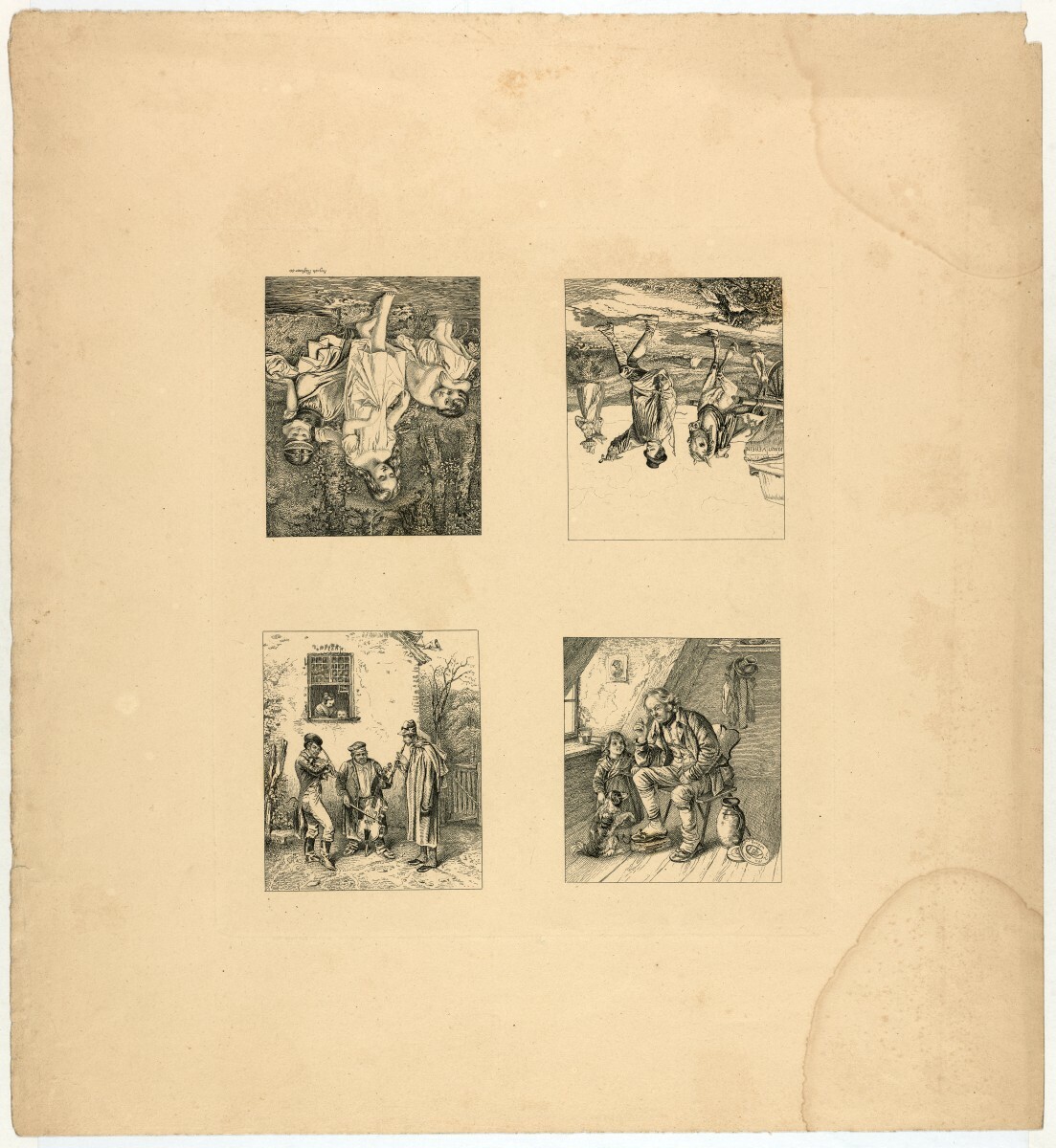 Auguste Hüssener, Andruckbogen mit vier Gemäldereproduktionen