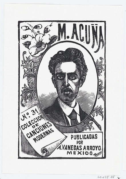 José Guadalupe Posada, A portrait of Manuel Acuña, illustration for 'Manuel Acuña'
