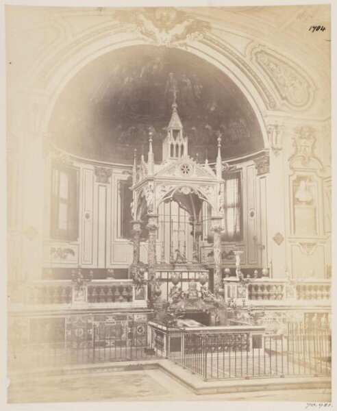 Parker, John Henry, Church and Altar Decoration - Baldaquin [sic] or Canopy over the Altar in the Church of S. Cecilia in Trastevere, of Gothic character.