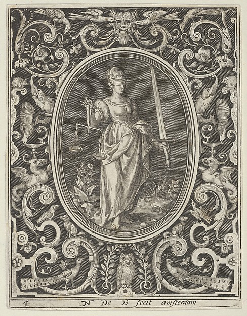 Nicolaes de Bruyn, Justice, from the Cardinal Virtues