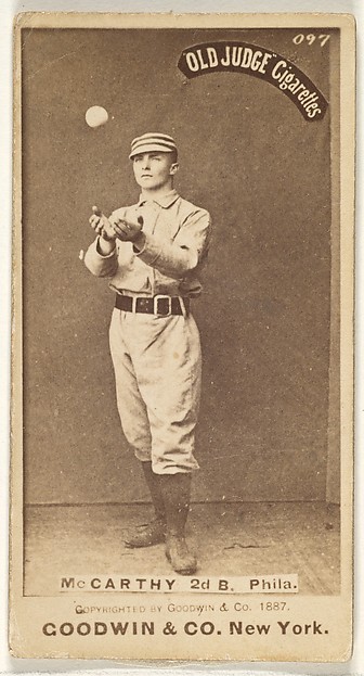 Goodwin & Company, Thomas Francis Michael "Tommy" McCarthy, 2nd Base, Philadelphia, from the Old Judge series (N172) for Old Judge Cigarettes