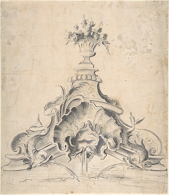 Anonymous, French, 18th century, Design for a Fountain