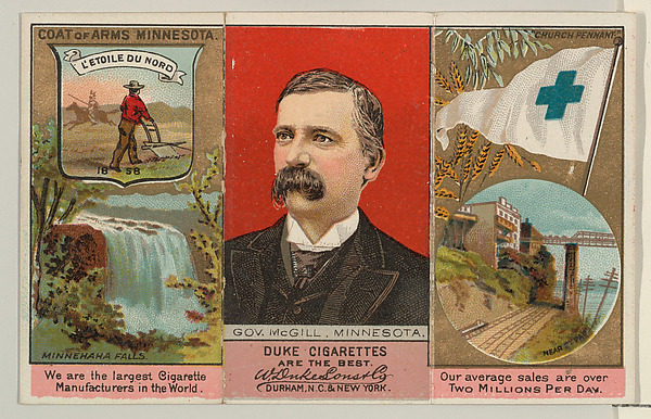 W. Duke, Sons & Co., Governor McGill, Minnesota, from "Governors, Arms, Etc." series (N133-2), issued by Duke Sons & Co.