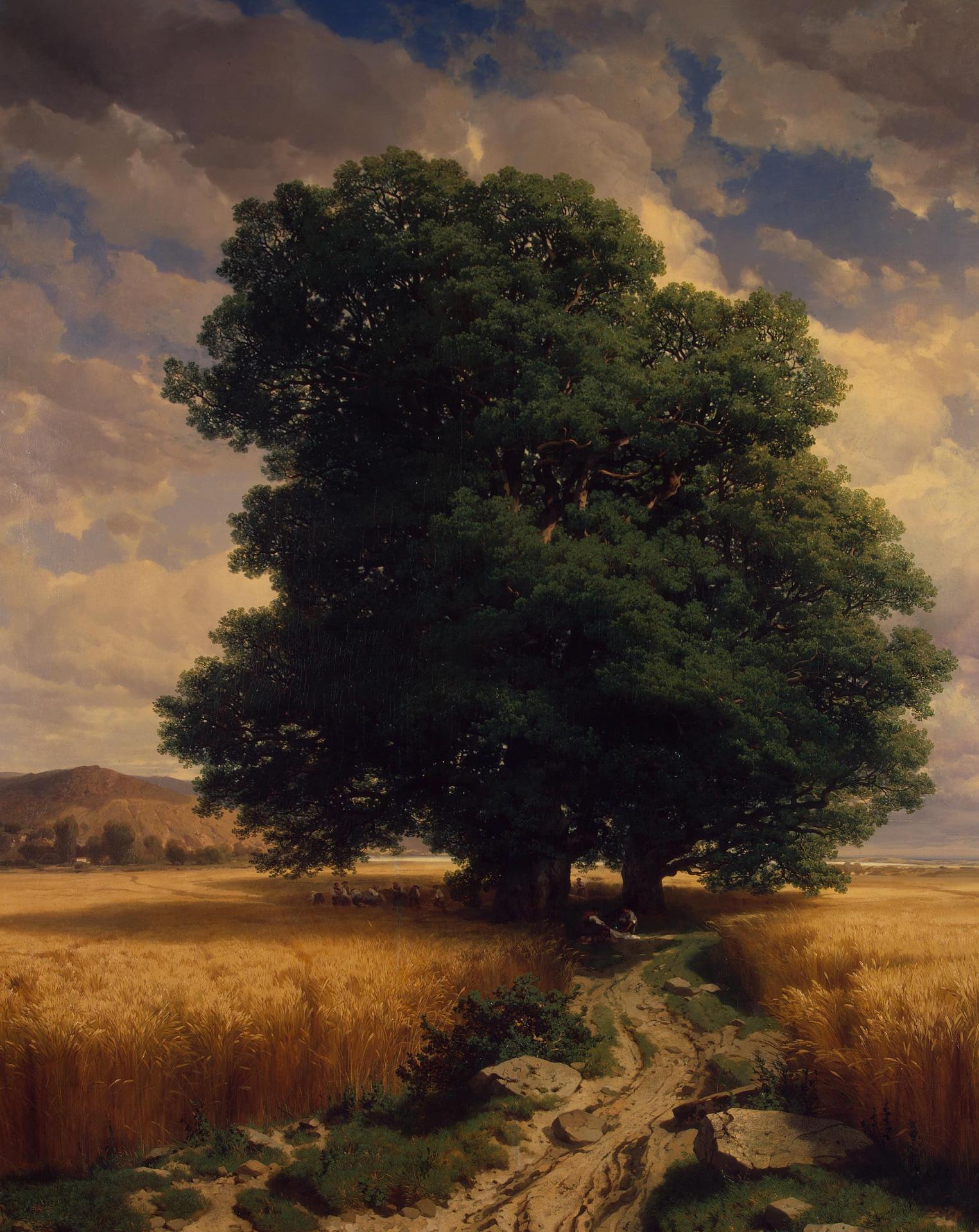 Alexandre Calame, Landscape with Oaks