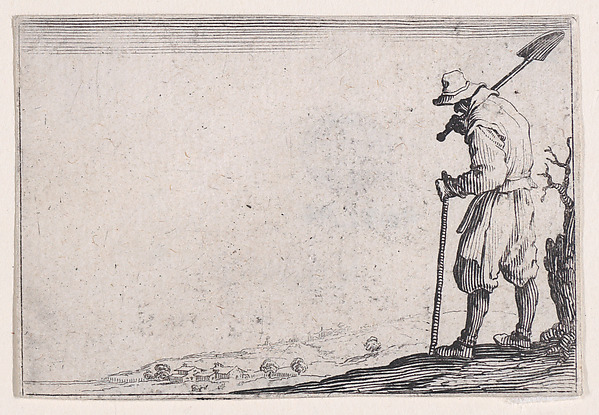 Jacques Callot, Le Paysan Portant sa Pelle sur L'Épaule (The Peasant Carrying his Shovel Over his Shoulder), from "Les Caprices" Series B, The Nancy Set