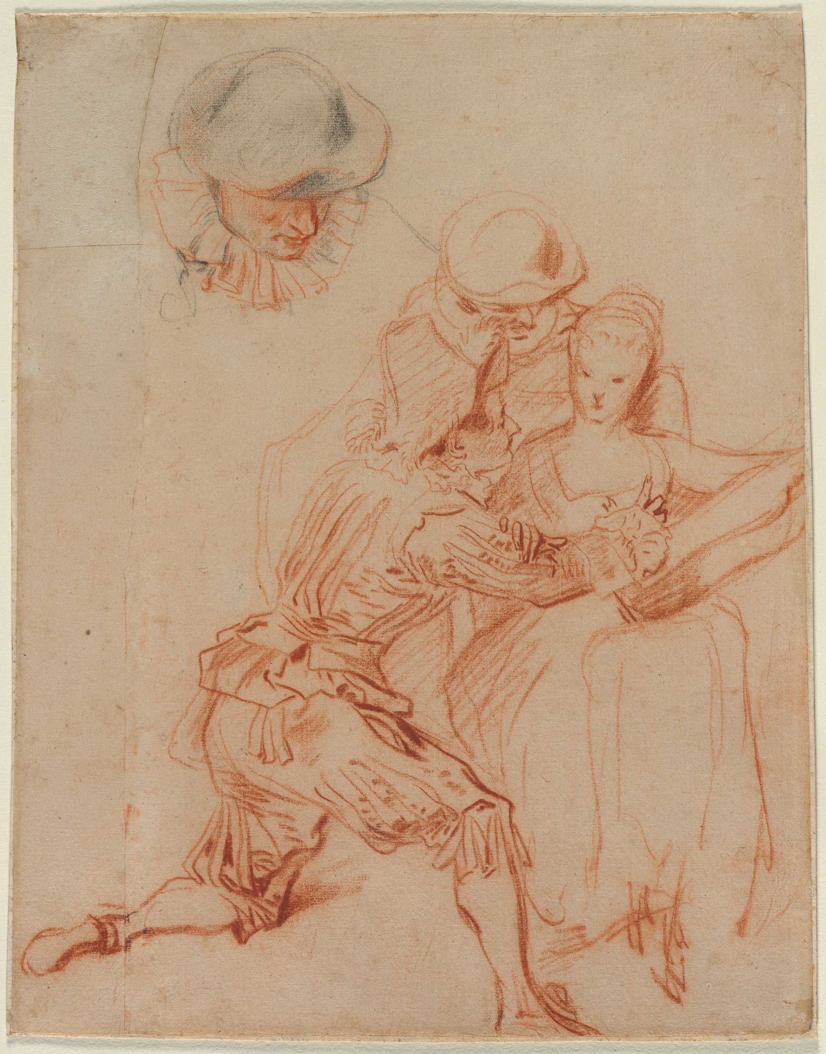 Jean-Antoine Watteau, Study for "The Romancer" (Le Conteur)