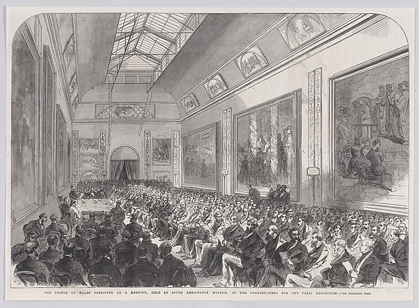 Anonymous, British, 19th century, The Prince of Wales Presiding at a Meeting, held at South Kensington Museum, of the Commissioners for the Paris Exhibition, from "Illustrated London News"