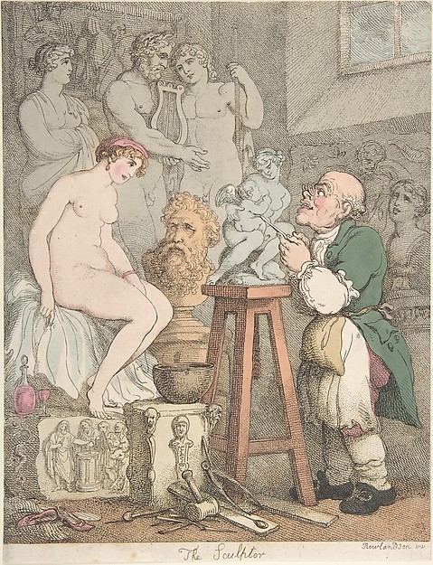 Thomas Rowlandson, The Sculptor [Preparations for the Academy, Old Joseph Nollekens and his Venus]