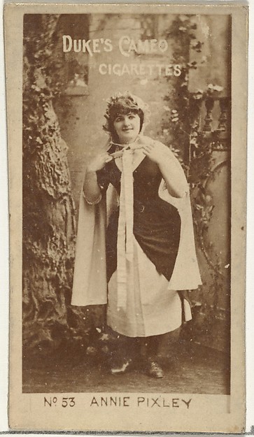 W. Duke, Sons & Co., Card Number 53, Annie Pixley, from the Actors and Actresses series (N145-4) issued by Duke Sons & Co. to promote Cameo Cigarettes