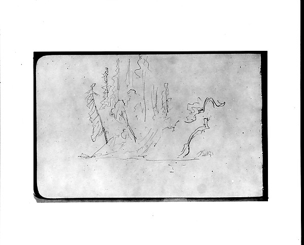 Albert Bierstadt, Trees on a Hill (from Sketchbook)
