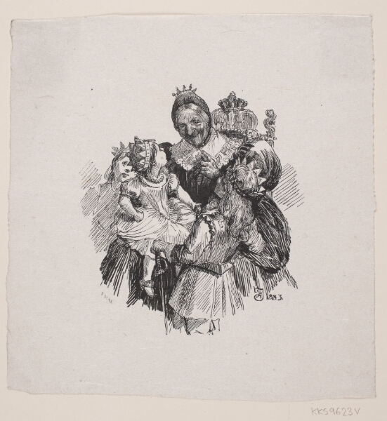 F. Hendriksen, Illustration til slutningen af eventyret "Frisk Mod"