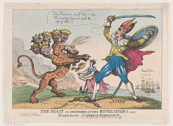 Thomas Rowlandson, The Beast As Described In The Revelations, Chap. 13, Resembling Napoleon Buonaparte