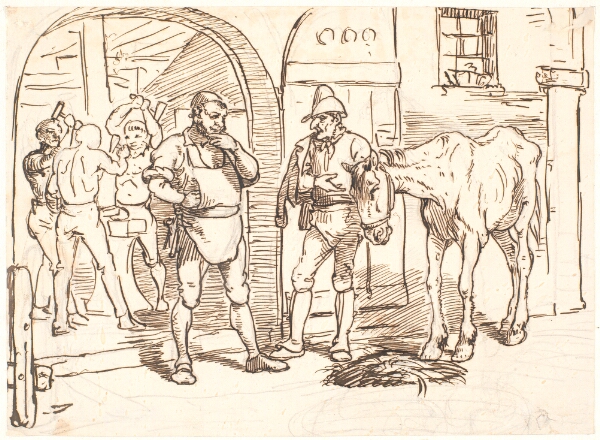 Wilhelm Marstrand, Den gamle hest føres til en romersk smedie