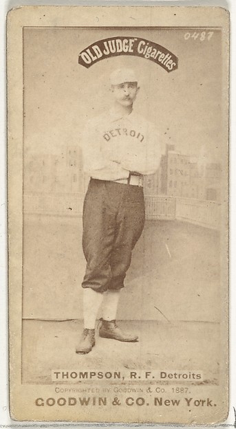 Goodwin & Company, Samuel Luther "Sam" Thompson, Right Field, Detroit Wolverines, from the Old Judge series (N172) for Old Judge Cigarettes