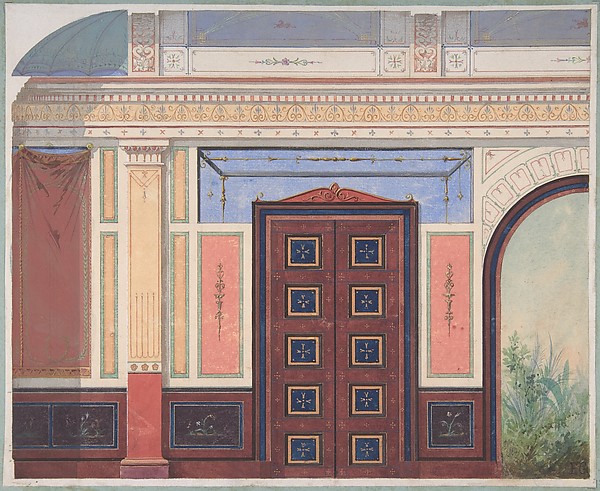 Jules-Edmond-Charles Lachaise, Design for Elevation of Ceiling and Wall, Deepdene, Dorking, Surrey