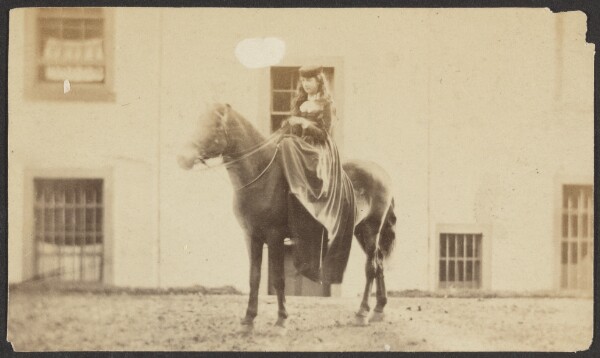 Unknown, [Portrait of a Woman Riding a Horse]