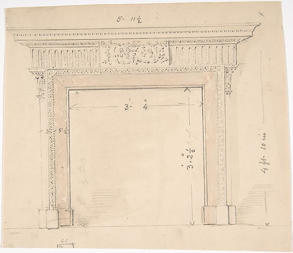 Anonymous, British, 19th century, Design for a Fireplace