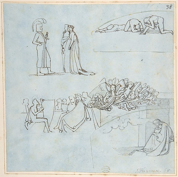 John Flaxman, Sheet of Sketches