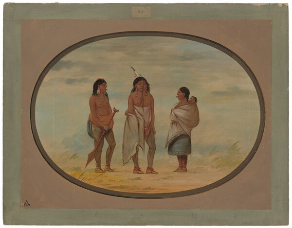 George Catlin, Nayas Indian Chief, His Wife, and a Warrior