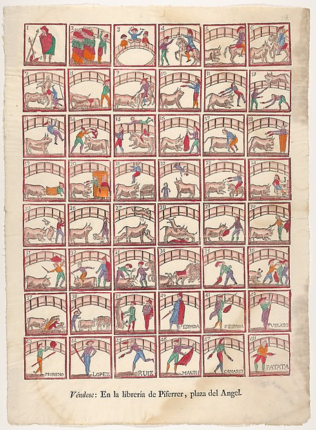 Anonymous, Forty-eight vignettes of bullfighting manoeuvers and scenes from the ring