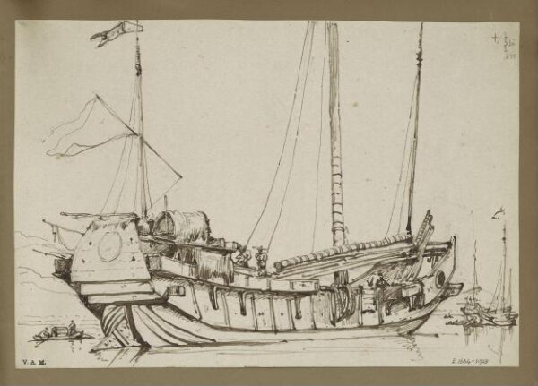 George Chinnery, A Chinese junk, Macau